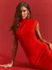 Vestido de Alta Gama Hecho a Medida, Elástico, sin Espalda, con Fruncidos Drapados y Corte Bodycon, Lujoso y Sofisticado para Citas y Vacaciones