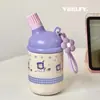 Nueva Taza Térmica de Acero Inoxidable 316 con Boquilla Inclinada para Niñas, Vaso de Agua de Aspecto Elegante, Gran Capacidad, Taza de Estudiante Linda con Popote