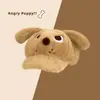 Cachorro Lindo Enojado Orejas Peludas Boina Invierno Cálido para Mujer Marrón Relleno Versión Grande Gorra de Béisbol
