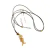 Collar de Borla de Hueso de Pez Tigre Perforador de Hueso para Mujer Diseño Exagerado de Nicho Cadena para Clavícula Collar de Lujo Ligero Venta al por Mayor
