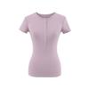 Camiseta de Manga Corta con Botones de Cinco Garras Estilo Chica Picante Americana para Mujer, Estilo Puro Deseo Verano 2025, Corte Ajustado, Adelgazante, Top Interior de Color Sólido