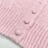 Cardigan Tricô Pesado com Bordado à Mão Gola Redonda Dopamina Crochê 3D Silhueta Top Cardigan de Lã de Alpaca