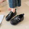 Zapatos Pequeños de Cuero Estilo Colegio Británico para Mujer 2026 Otoño Nuevos Zapatos Individuales de Cuero con Hebilla Retro Suela Gruesa que Aumenta la Altura Birkenstock