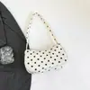 Bolsa de ombro de veludo cotelê com bolinhas simples para mulheres, nova moda de verão 2026, grande capacidade, alto valor estético, bolsa de axila de nicho