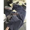 ¡De primera categoría! ¡Línea de alta gama! ¡Tienda roja 599! Pantalones vaqueros rectos cropped estampados de tejido tubular importados para mujer