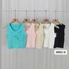 Novo colete casual de cor sólida para primavera e verão de 2024, camiseta estilo halter, corte super slim, gola alta, blusa de malha com meia-calça