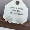 Pendientes de Flor con Piedra Ojo de Gato Diamantada y Tachuelas de Plata Pura S999, Estilo Veraniego, Pendientes Dulces y Elegantes, Accesorios para Orejas Versátiles y Frescos