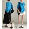 Blusa Transparente Ligeramente Holgada 2026Ss con Diseño en la Espalda, Nuevo Top Camiseta de Manga Larga para Mujer para Primavera y Verano, Protección Solar