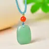 Pingente Fivela de Segurança de Aventurina Natural Estilo Casal Jadeita Jade Verde Aventurina Jade Sem Marca Pingente Atacado