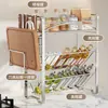 Estante de especias de cocina de acero inoxidable 201 directo de fábrica, estante de almacenamiento multifuncional para encimera, no requiere instalación, estante de almacenamiento de múltiples capas