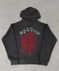 Sudadera con capucha de forro polar grueso de peso pesado 450 g, original de ultramar, para hombre, con estampado de espuma de Araña Sp5Der