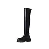 Botas altas elásticas hasta la rodilla para mujer, botas de cuero, botas altas de suela gruesa, botas adelgazantes para piernas gruesas, botas hasta la rodilla para mujeres de talla grande