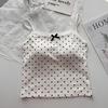 Polo de Lunares con Almohadilla en el Pecho Encaje Lazo Camisola Pura Ropa Interior para Mujer Ropa Exterior Diseño Dulce y Caliente Top Nicho