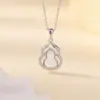 Yuebao Joyería Calcedonia Natural Plata de Ley S925 Chapado en Oro Zirconia Calabaza Nuevo Estilo Chino Lujo Ligero Elegante Gama Alta Collar