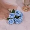 Luxo Leve Flor Artificial Rosa Diamante Casamento Flor Falsa Cenário de Fundo Layout Flor Decorativa Material Flor de Seda Móveis para Casa