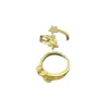 Venta al por mayor de joyería popular de nicho transfronteriza: Anillo de Latón Chapado en Oro con Microincrustaciones de Circonita, Anillo Abierto de Flor Estilo Europeo y Americano
