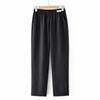 Pantalones de mujer de mediana edad estilo occidental color sólido pantalones de madre moda cintura elástica pantalones de mujer de mediana edad y ancianas 50 años talla grande holgados verano