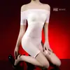 Body Hua Yu ultradelgado brillante transparente de manga corta 5D con aceite de caballo, sin entrepierna, para hombres y mujeres, talla grande, medias sexy transparentes abiertas en la entrepierna