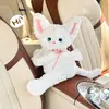 Caixa de lenços para carro gato fofo bolsa de lenços para pendurar no encosto do banco do carro brinquedo de pelúcia criativo bolsa de lenços para pendurar no carro