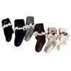 Calcetines Infantiles Estilo Nuevo Otoño Cuadros Encaje Moño Medias para Niñas Entrepierna de Dos Vías Ropa Exterior para Bebé Pantalones de Capa Base