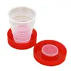 Taza Plegable Portátil para Viajes al Aire Libre Montañismo Taza de Agua Transparente Plástico PP Grado Alimenticio Taza Telescópica con Tapa 32g