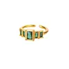 Amazon Transfronterizo Anillo de Diseño de Lujo Ligero Color Piedra de Nacimiento Rectangular Simple Circonita Anillo para Mujer Suministro