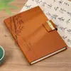 Cuaderno de Bambú A5 Caja de Regalo Personalizada Promoción de Eventos Empresariales Trabajo Línea Horizontal Bloc de Notas de Cuero de Gama Alta Cultural y Creativo