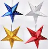Papel de Natal a laser dupla face estrela de cinco pontas decoração de teto lampshade de papel estrela colorido 30cm