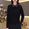 Camisa Base de Polar de Doble Cara con Cuello de Solapa a Cuadros, Tendencia y Moda, Nueva para Otoño e Invierno 2025, para Reducir la Edad