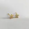 Venta Caliente Transfronteriza Pendientes de Plata S925 con Microincrustaciones de Circonita para Agujeros en las Orejas Exquisitos Pequeños Pendientes de Sentido de Diseño de Nicho de Temperamento