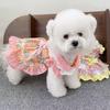Primavera y Verano Nueva Ropa para Mascotas Ropa para Perro Gato Leche Oso Fructosa Falda Bichón Teddy Perro Pequeño Dibujos Animados