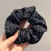 Laço de Cabelo Grande Versátil para o Dia a Dia Outono e Inverno para Mulheres Laço de Cabelo de Alta Qualidade Elástico de Rabo de Cavalo Grande de Bolinhas Corda de Cabelo