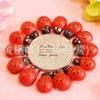 Pegatinas de madera con forma de escarabajo para refrigerador, mini pegatinas decorativas de esponja roja, pegatinas de dibujos animados de corazón de niña para refrigerador