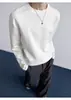Sudadera Nueva de Estilo Americano sin Capucha y Cuello Redondo para Hombre 2026, Otoño e Invierno, Diseño Patchwork Desconstruido, Camiseta Básica de Manga Larga para Hombre