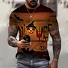 Fábrica de comercio exterior nuevo transfronterizo Halloween 3D digital talla grande tendencia de impresión de camisetas hombre manga corta hombre