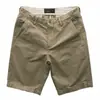 Shorts casuales nuevos para hombre de verano con textura lavada, shorts de trabajo versátiles de algodón liso de talla grande para hombre, corte slim, modernos
