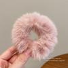 Peluche de piel sintética de conejo banda para el cabello de intestino grueso para mujer niña banda de goma para moño simple que combina con todo cuerda para atar el cabello accesorios para el cabello de coleta otoño e invierno