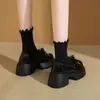 Zapatos de Cuero con Suela Gruesa para Mujer 2026 Nuevo Estilo Primavera y Otoño Estilo Británico Mocasines de Suela Blanda para Mujer Aumentadores de Altura Versátiles Slip-Ons