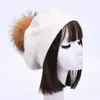 Boina Nueva de Color Sólido con Pompón Mezcla de Lana Moda Cómoda Gorro Pullover Doble Capa Cálido Gorro de Punto Sencillo
