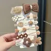 Pinza para el Cabello de Peluche Color Café para Niñas, Accesorios para Flecos Rebeldes en la Parte Delantera, No Daña el Cabello, Pinzas Pequeñas para Bebé