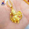 Colgante de Buda pequeño con flor de loto mate bañado en oro y latón, joyería de boda de imitación de oro, joyería de boutique para damas, venta al por mayor
