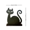 Adorno de Gato Negro de Madera para Halloween Decoración de Fiesta Festiva Decoración para el Hogar Estilo Granja Bandeja en Capas Regalo para Amantes de los Gatos