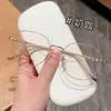 Armazones de Metal Polygonal Retro de Moda para Gafas al por Mayor para Mujer, Adecuados para Estilo de Maquillaje Sencillo, Se Pueden Montar con Lentes Graduados