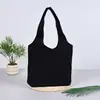 Bolsa Colete Tela em Branco Transfronteiriça Bolsa Tote Ombro Feita Sob Medida Grande Capacidade Bolsa de Algodão Promoção de Inscrição Bolsa de Lona para Compras