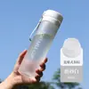 Botella de Agua Deportiva al por Mayor para Exteriores de Gran Capacidad Taza de Plástico Mate Taza de Plástico Transparente Portátil con Correa y Colador de Té