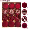 Suministros para Decoración de Árbol de Navidad Amazon 6 cm Paquete de 12 Bolas de Felpa de Terciopelo Bolas Colgantes de Navidad