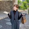 Traje de chaleco Shanli Dadi Sense para mujer, conjunto de dos piezas de pantalones anchos de estilo coreano elegante para uso diario de principios de otoño