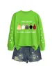 Sudadera Redonda de Manga Larga Divertida y Original de Otoño e Invierno de Amazon con Estampado de Pollo Iraisechickens en el Brazo