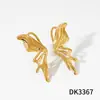 Pendientes de Acero Inoxidable Transfronterizos Geométricos Forma de Hada Mariposa Brillantes Tridimensionales de Gama Alta Elegantes Pendientes de Comercio Exterior para Mujer