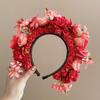 Argola de cabelo de flor infantil estilo étnico Headwear feminino 2024 Novo antigo Hanfu Acessórios Flor Headband Grinalda Acessórios para o cabelo